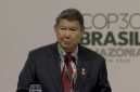 Utusan Khusus Presiden Republik Indonesia untuk Iklim dan Energi, Hashim Djojohadikusumo dalam sesi Leaders Summit pada Conference of the Parties ke-30 (COP30) di Belém, Brasil, Kamis (6/11). Pemerintah Indonesia menegaskan komitmennya untuk memimpin upaya global dalam memitigasi perubahan iklim dan percepatan transisi menuju Net Zero Emissions pada 2060 atau lebih cepat. Foto: Official UN Web TV