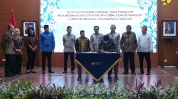 Teken Kontrak, Proyek Pengendali Banjir KSPP Merauke Segera Digarap