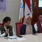Menteri Komunikasi dan Digital RI (Komdigi) saat memberikan arahan pada rapat koordinasi penanganan akses telekomunikasi pada bencana banjir dan tanah longsor Sumatera, Senin (1/2) di Balai Monitoring Medan.