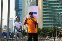 Wagub Rano Karno memberikan sambutan saat Fun Walk 2025 / foto ist