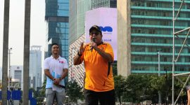 Wagub Rano Karno memberikan sambutan saat Fun Walk 2025 / foto ist
