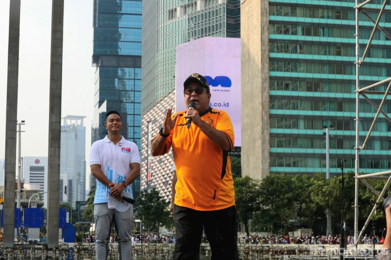 Wagub Rano Karno memberikan sambutan saat Fun Walk 2025 / foto ist
