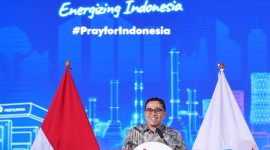  Wakil Direktur Utama Pertamina, Oki Muraza memberikan sambutan saat acara Anugerah  Jurnalistik Pertamina 2025 yang diselenggarakan di Grha Pertamina, Jakarta pada Jumat (12/12/2025).