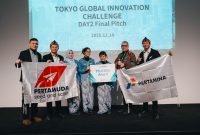 Tim Drillytics berhasil meraih Tsucrea Award ajang Tokyo Global Innovation Challenge (TGIC) yang digelar di Tokyo Innovation Base (TIB), Jepang, 14 Desember 2025 waktu setempat. ( foto: Pertamina )