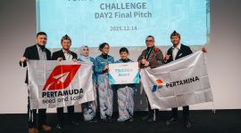 Tim Drillytics berhasil meraih Tsucrea Award ajang Tokyo Global Innovation Challenge (TGIC) yang digelar di Tokyo Innovation Base (TIB), Jepang, 14 Desember 2025 waktu setempat. ( foto: Pertamina )
