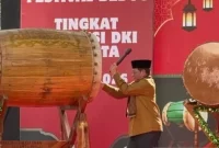 Gubernur DKI Jakarta, Pramono Anung, membuka Festival Tabuh Bedug Ramadan 2026 di halaman Plaza Teater Besar, Taman Ismail Marzuki (TIM), Menteng, Jakarta Pusat, Sabtu (7/3)