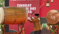 Gubernur DKI Jakarta, Pramono Anung, membuka Festival Tabuh Bedug Ramadan 2026 di halaman Plaza Teater Besar, Taman Ismail Marzuki (TIM), Menteng, Jakarta Pusat, Sabtu (7/3)