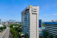 Tampak udara Gedung PLN Kantor Pusat di daerah Kebayoran Baru, Jakarta Selatan.