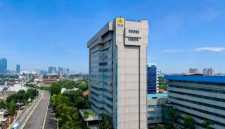 Tampak udara Gedung PLN Kantor Pusat di daerah Kebayoran Baru, Jakarta Selatan.