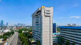 Tampak udara Gedung PLN Kantor Pusat di daerah Kebayoran Baru, Jakarta Selatan.