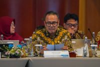 Direktur Utama PLN Nusantara Power Ruly Firmansyah saat Rapat Umum Pemegang Saham PLN Nusantara Power di Jakarta. PLN NP merealisasikan produksi tenaga listrik sebesar 66,919 TWh   dengan tetap melakukan optimasi Biaya Pokok Produksi (BPP) hingga 11,4%.