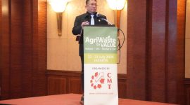 Direktur Biomassa PLN EPI Hokkop Situngkir menjadi pembicara dalam forum AgriWaste to Value di Jakarta pada Rabu (22/7).