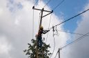 Petugas PLN tengah melakukan perbaikan jaringan tegangan rendah (JTR) yang terdampak gempa bumi di Desa Welamosa, Kecamatan Wewaria, Kabupaten Ende, Nusa Tenggara Timur demi menghadirkan kembali listrik bagi masyarakat.