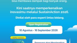 PT PLN (Persero) kembali menggelar ajang PLN SustainAction 2026. Pendaftaran dibuka secara gratis mulai 10 Agustus hingga 16 September 2026 melalui aplikasi PLN Mobile.