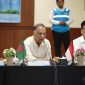 Menteri Energi dan Mineral Bangladesh Iqbal Hassan Mahmood, MP (tengah) menyampaikan apresiasi atas pengelolaan pembangkitan dan berbagai inovasi yang dikembangkan PLN Nusantara Power, khususnya dalam menjawab tantangan transisi energi. Menurutnya, Bangladesh menerima banyak pengalaman dan ilmu dari pengelolaan unit pembangkit di Indonesia melalui PLN Nusantara Power